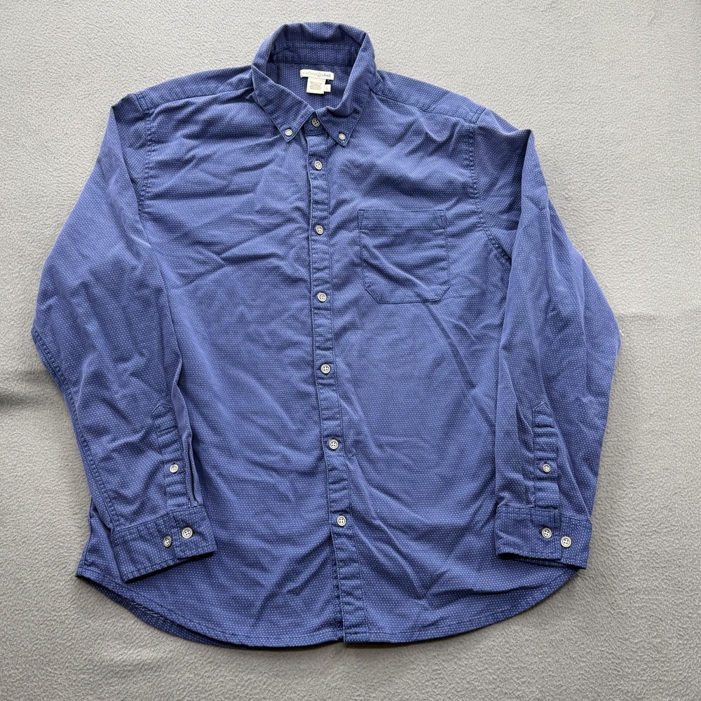 Carbon2cobalt Shirt Mens Large Blue Polka Dot‎ Long Sleeve Button Up Casual